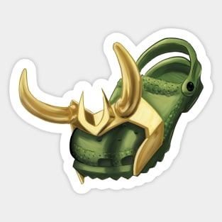 God of mischief crocs Sticker